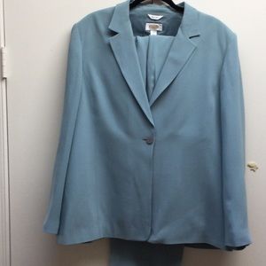 Talbots sea foam blue silk pantsuit size 18